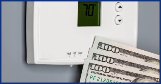 thermostat with money